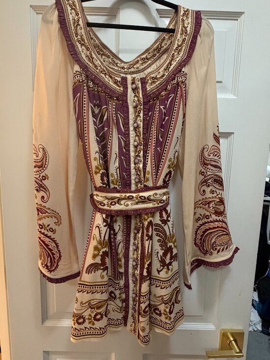 FARM Rio Dresses & Skirts - FARM Rio Ivory Floral Paisley Boho Dress NWT